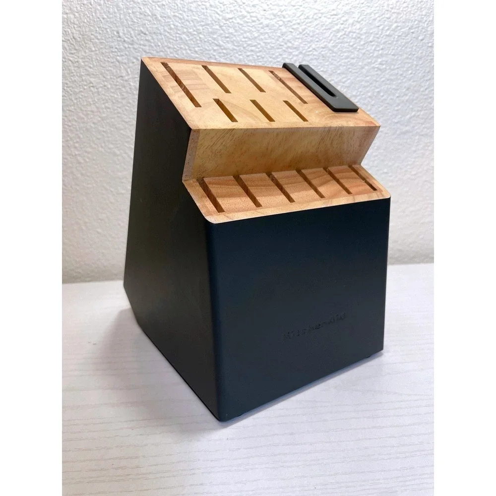 KitchenAid‎ Knife Block Holder Dark Gray Wood Slots Block Storage Organizer